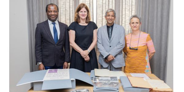 Professor Zeblon Vilakazi (FRS), Professor Lynn Morris, Professor Adam Habib and Gabriele Mohale